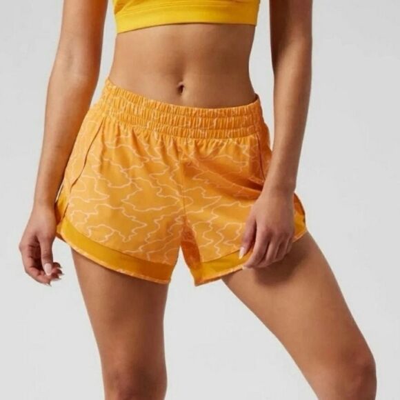 Athleta Printed Mesh Racer Run Shorts 4" Sz 3x - Picture 1 of 8